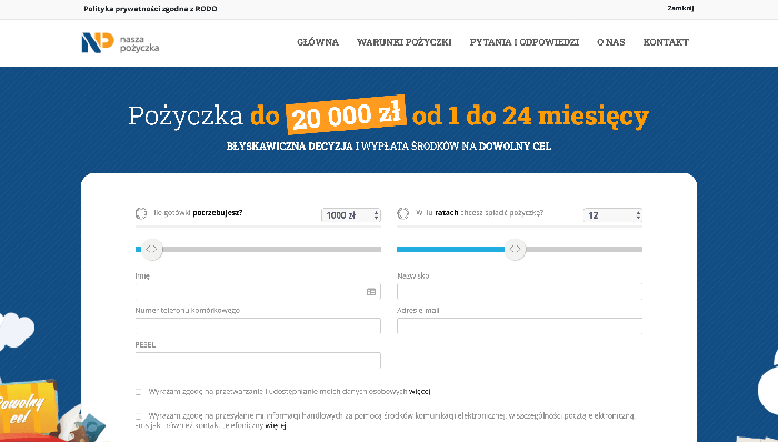Nasza Pożyczka - Pożyczka nawet do 20 000 zł.