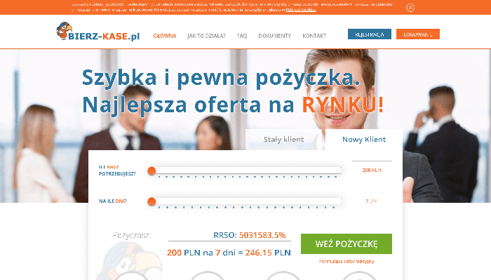 Bierz Kase - pożyczki do 1 500 zł.