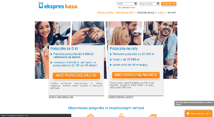 Ekspres Kasa - Pożyczka na raty do 10 000 zł.