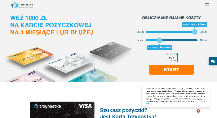 Karta Trzynastka - Pożyczki do 1 000 zł.