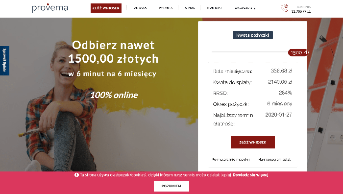 Provema - pożyczki do 1 500 zł.