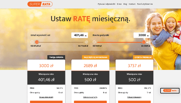 Super Rata - Pożyczki do 3 000 zł.