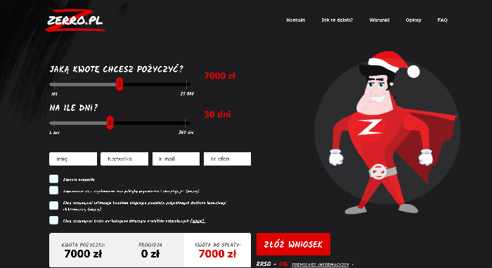 Zerro - Pożyczka do 25 000 zł