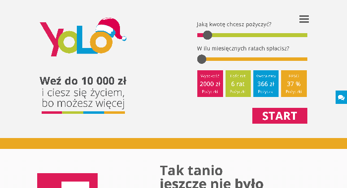 Yolo - kredyt gotówkowy do 10 000 zł