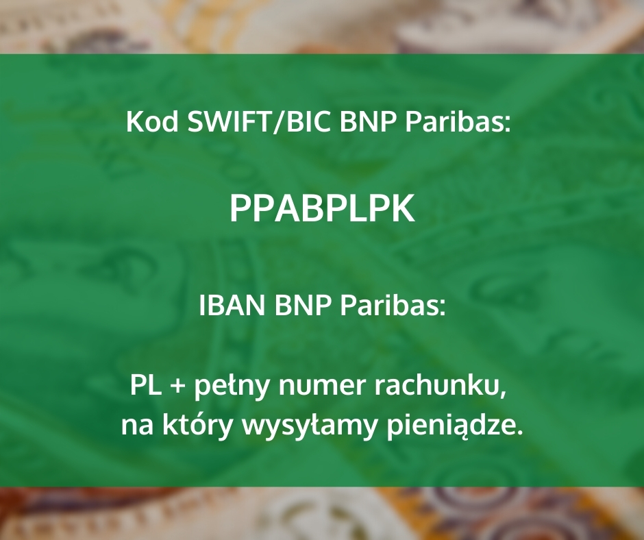 BNP Paribas - IBAN, SWIFT i adres do przelewów