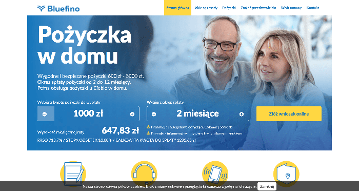 Bluefino - pożyczki do 3 000 zł.