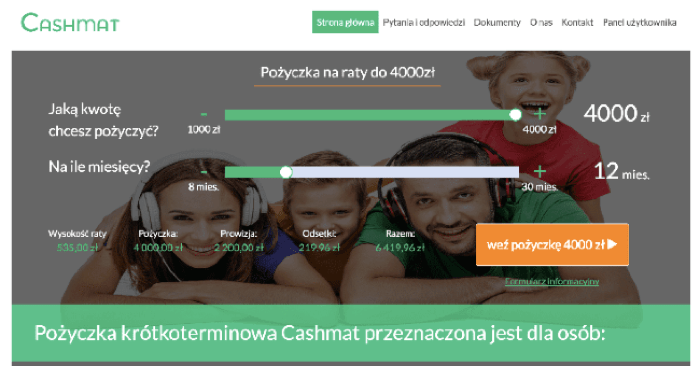 Cashmat - pożyczki do 4 000 zł.