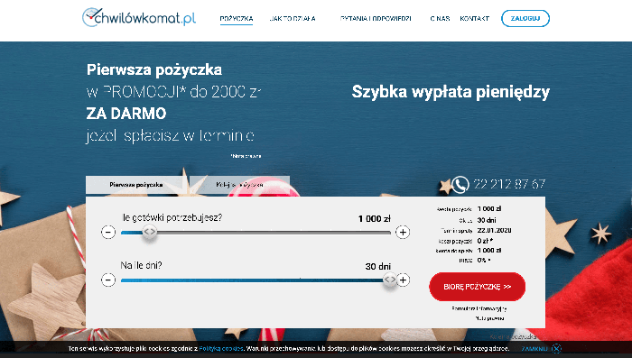 Chwilowkomat - pożyczki do 5 000 zł.