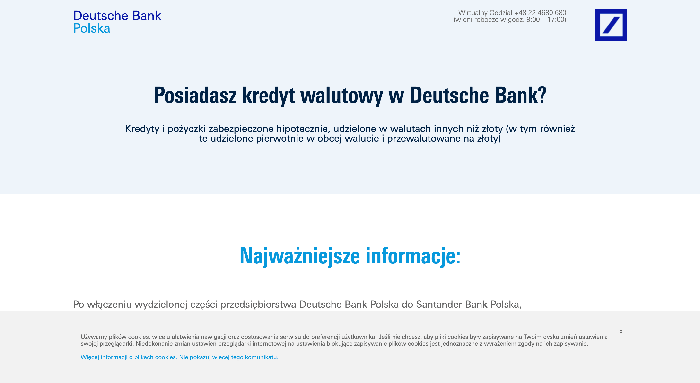 Deutsche Bank Polska - Kredyty walutove