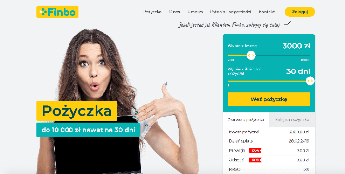 Finbo - Pożyczki do 10 000 zł.