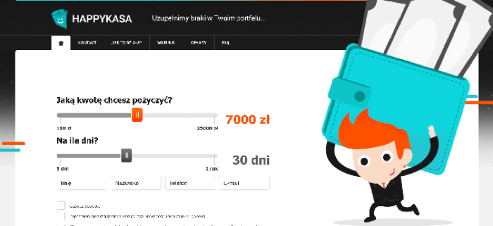 Happykasa - Pożyczka do 25 000 zł