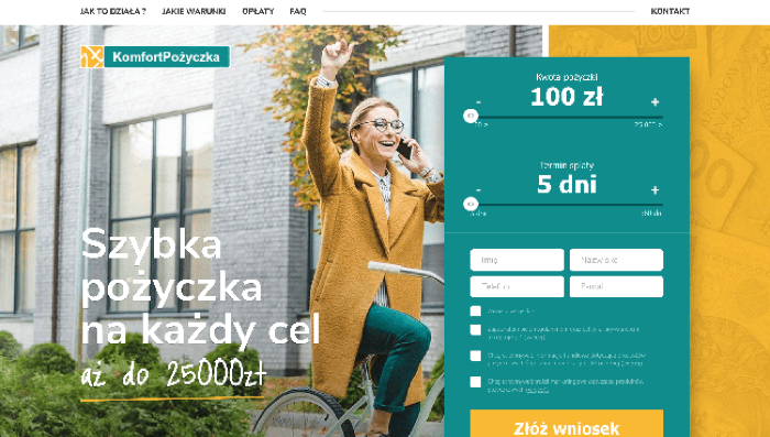 KomfortPożyczka - Pożyczki  do 25 000 zł