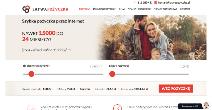 Łatwapozyczka - Pożyczka do 15 000 zł