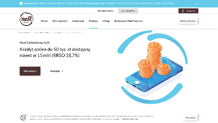 Nest Bank - kredyt gotówkowy do 50 000