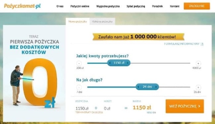 Pożyczkomat - Pożyczki online do 7 500 zł