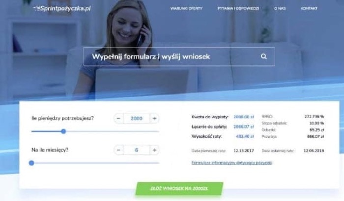 Sprintpożyczka - Pożyczki do 5 000 zł.