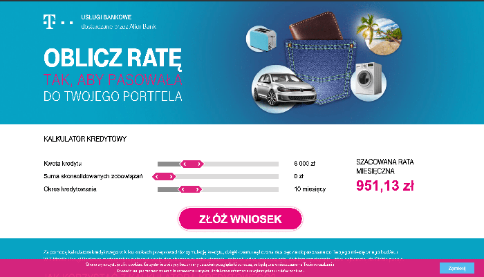 T-Mobile Usługi Bankowe - pożyczki do 200 000 zł.