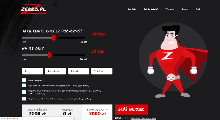 Zerro - Pożyczka do 25 000 zł