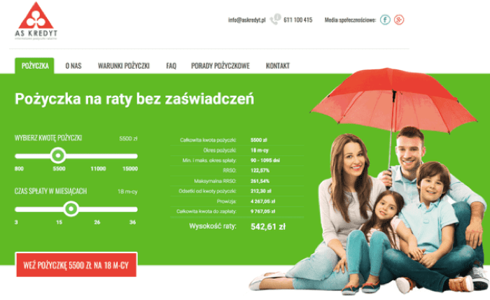 Askredyt – strona wniosku