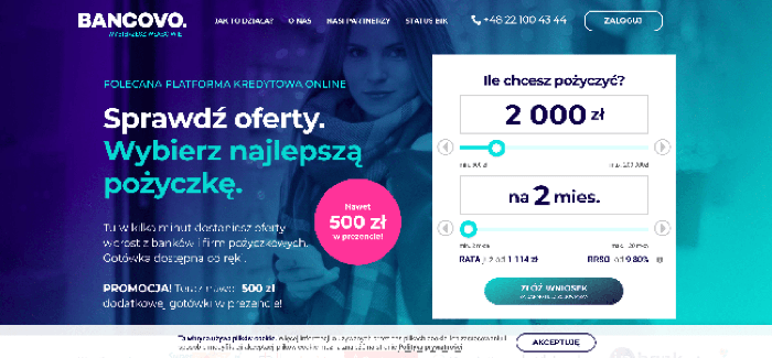 Bancovo – strona wniosku