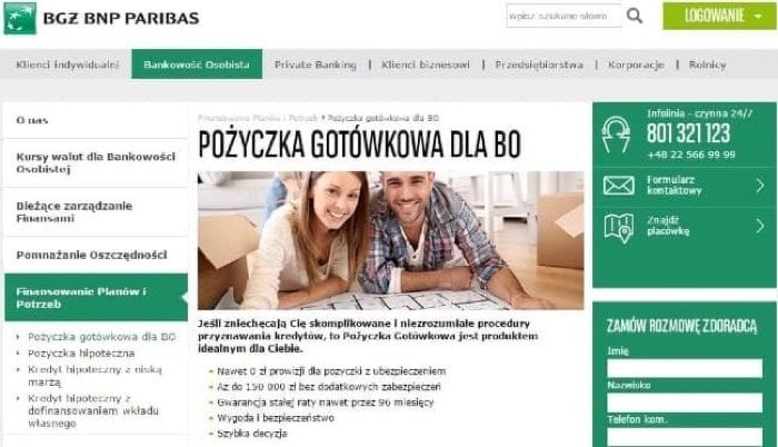 BGŹ BNP Paribas – strona wniosku