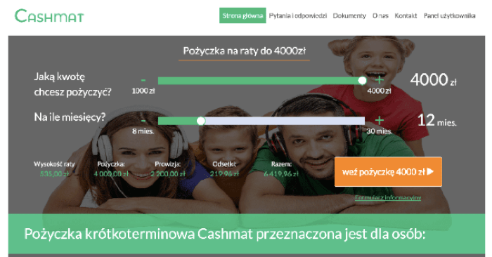 Cashmat – strona wniosku