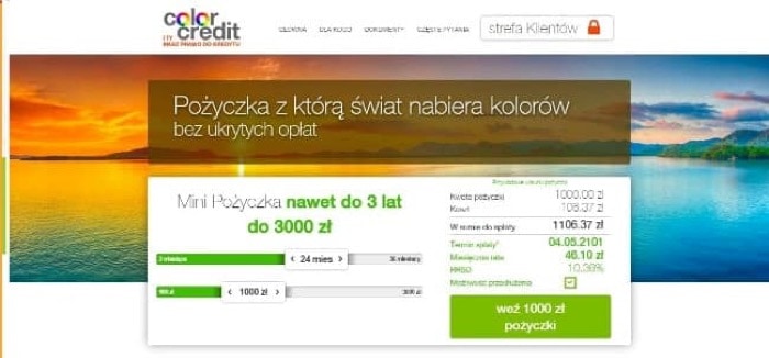 Color credit - pożyczki do 3 000 zł.