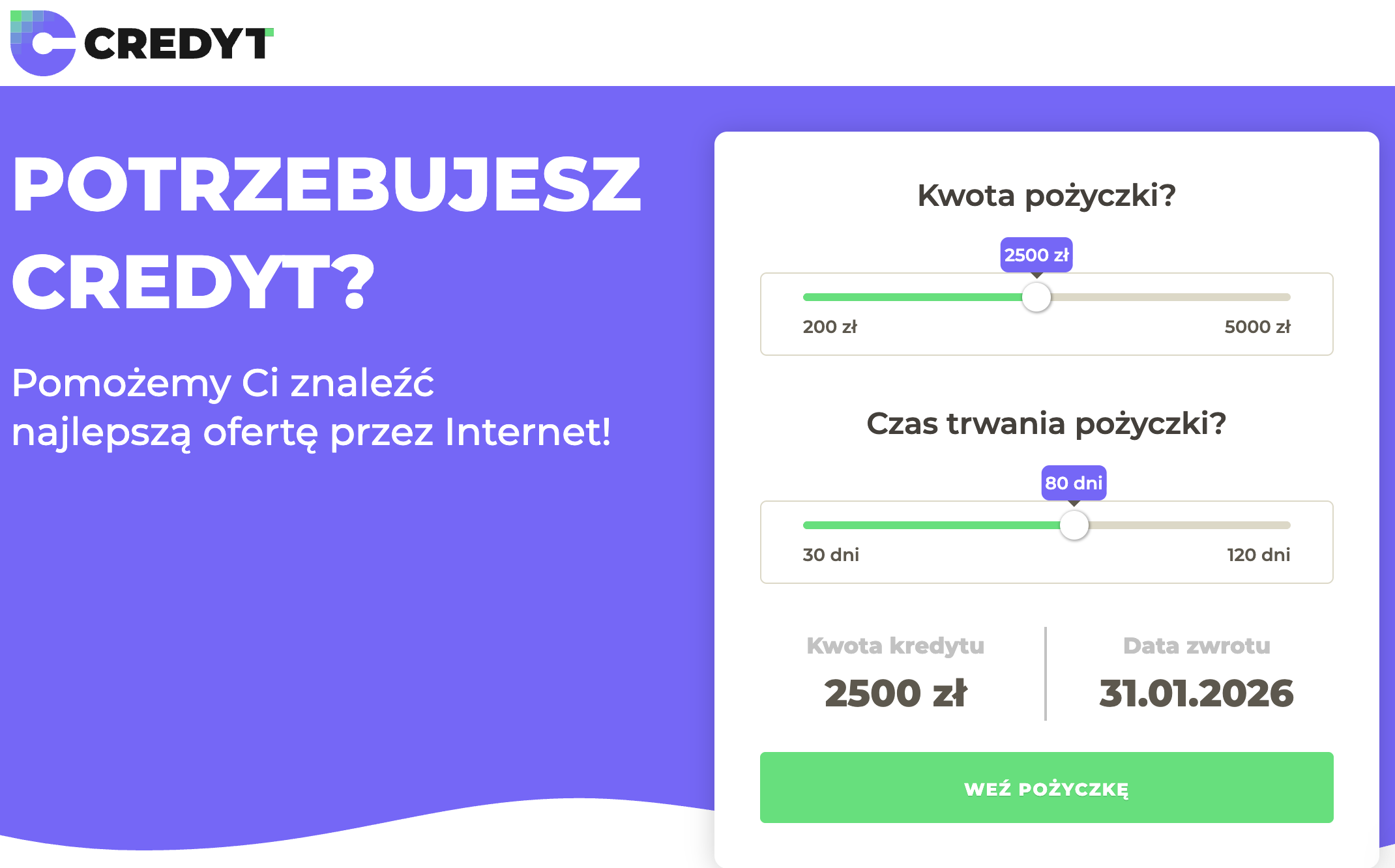 Credyt.pl — pożyczki online do 5 000 zł