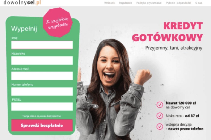 Dowolnycel – strona wniosku