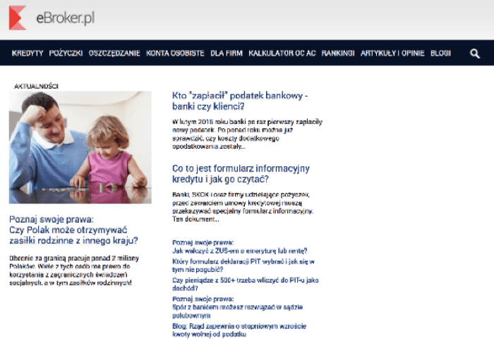 eBroker – strona wniosku