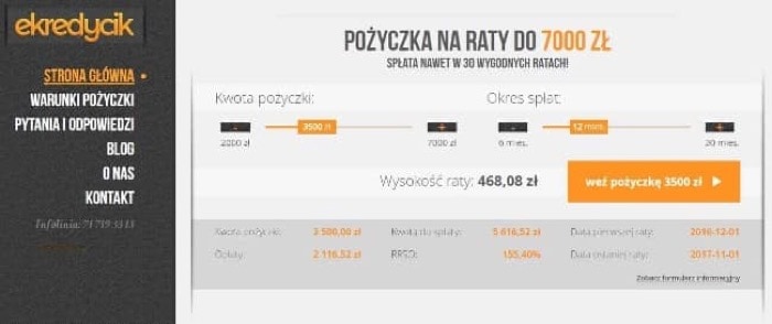 eKredycik - pożyczki do 7 000 zł.