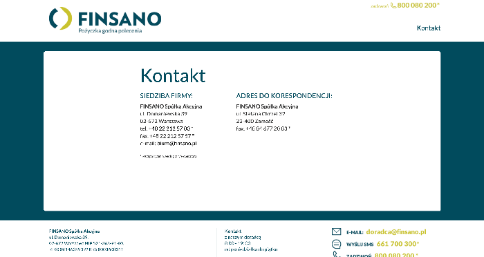 Zrzut ekranu Finsano