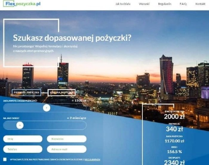 Zrzut ekranu Flex pożyczka