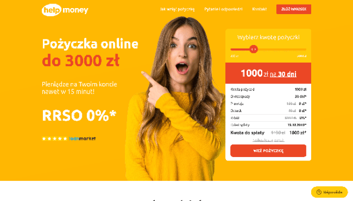 Zrzut ekranu HelpMoney
