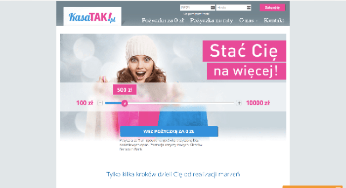 KasaTAK! Pożyczka na raty do 10 000 zł.