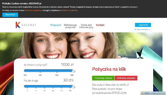 Kasomat – strona wniosku