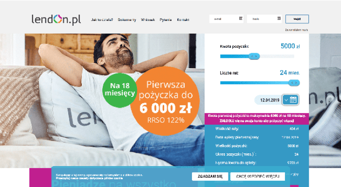 Zrzut ekranu LendonRaty