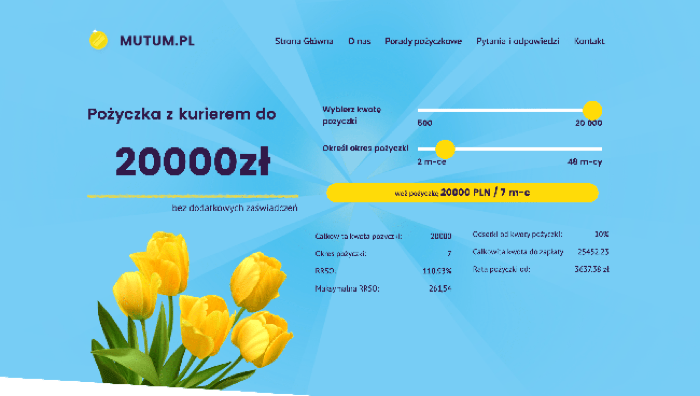 Mutum - kredyt gotówkowy do 20 000 zł