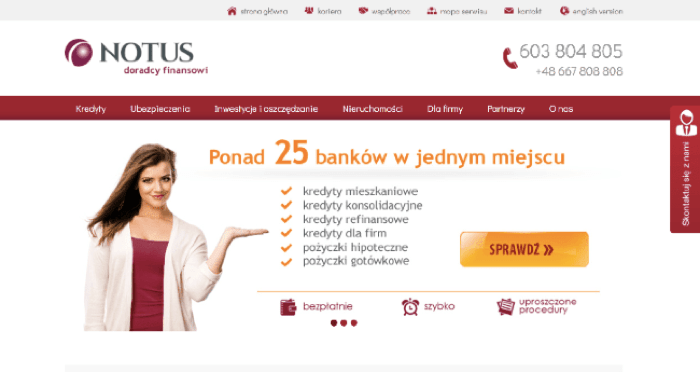 Notus – strona wniosku