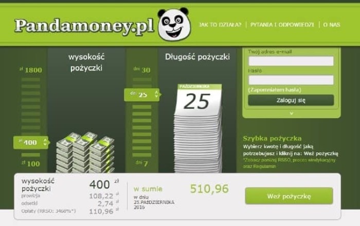 Pandamoney - Chwilówki do 1800 zł