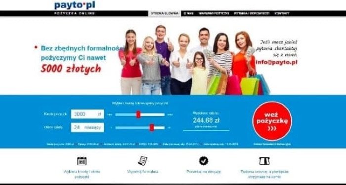Zrzut ekranu Payto