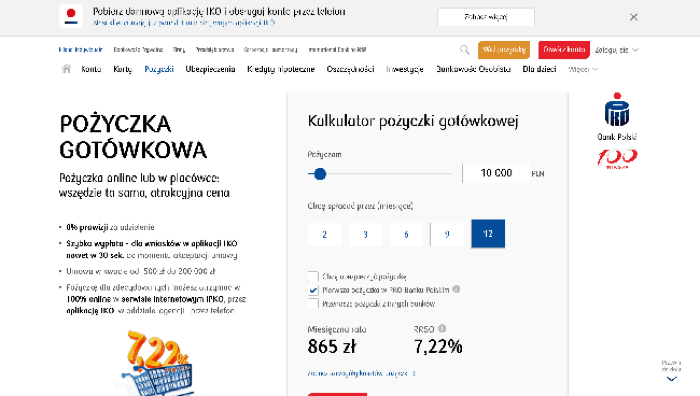 Zrzut ekranu PKO Bank