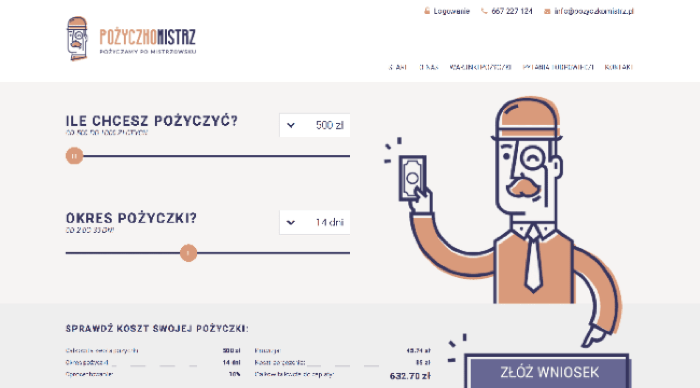 Pozyczkomistrz – strona wniosku