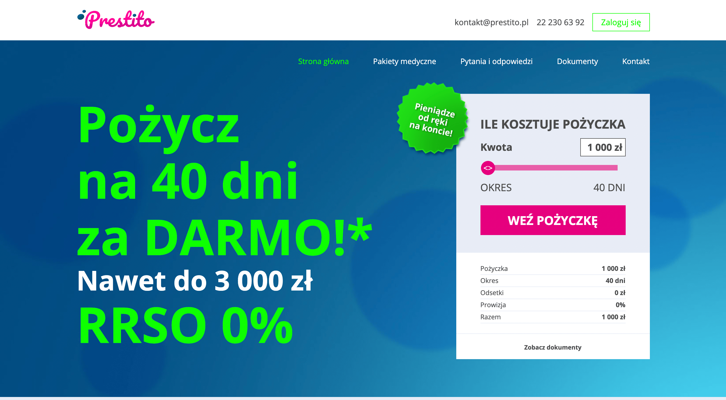 Prestito - Pożyczki do 3 000 zł.