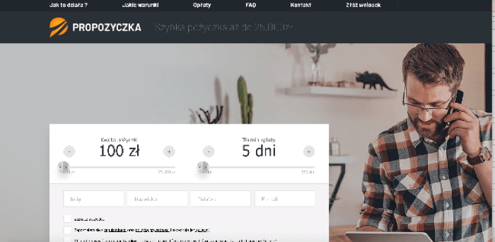 Propozyczka – strona wniosku