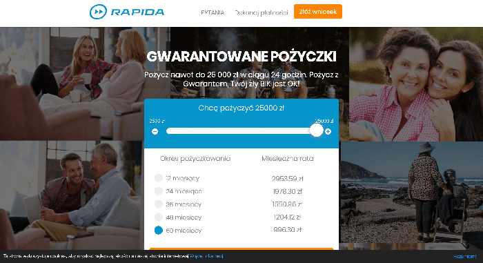Rapida – strona wniosku