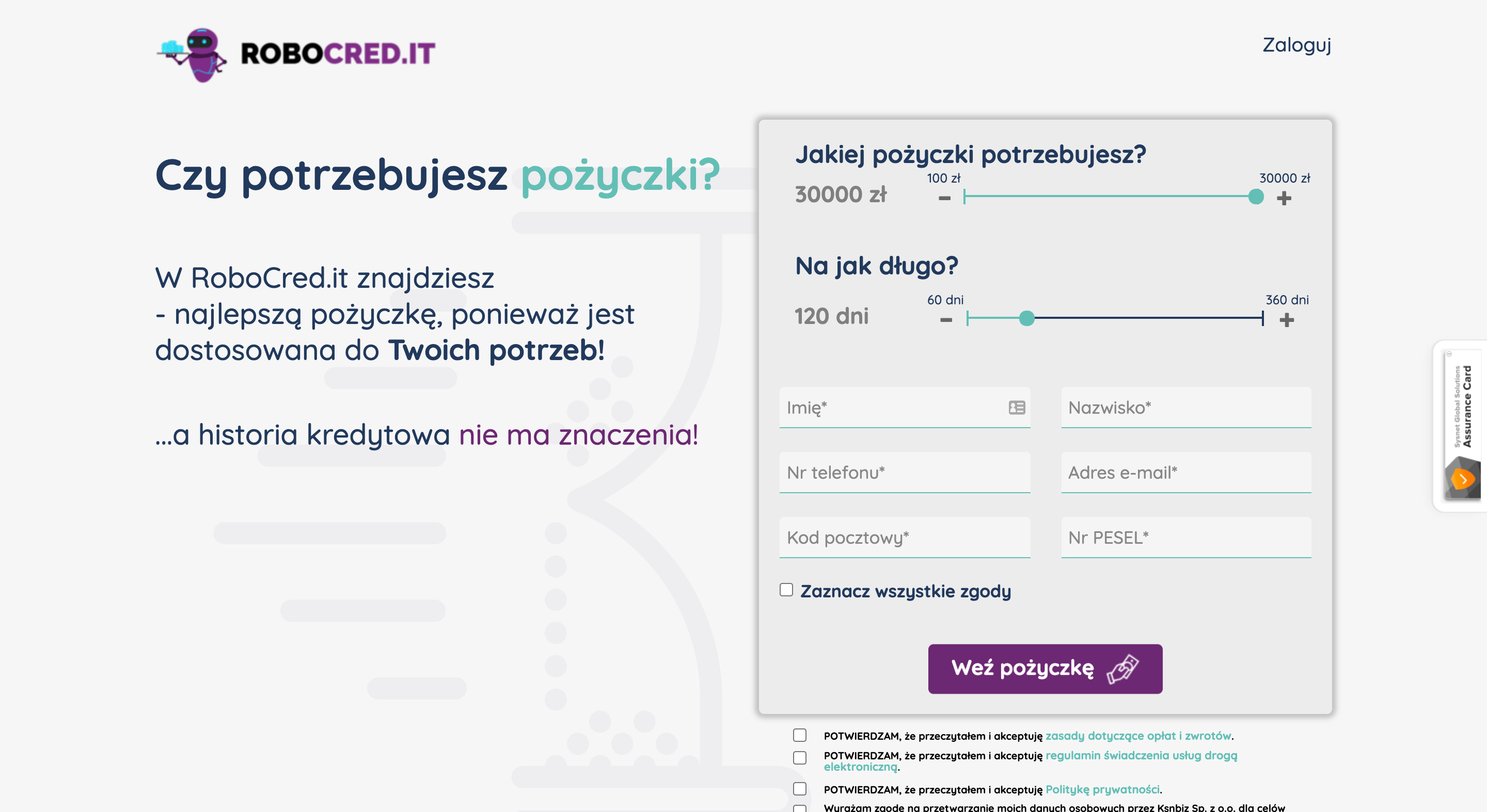 RoboCred.it - pożyczki do 30 000 zł.