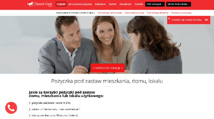 Speedcash – strona wniosku