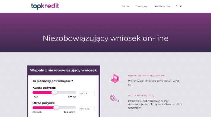 TopKredit – strona wniosku