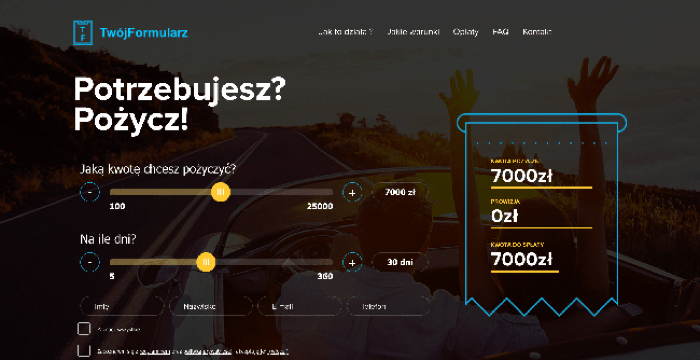 Zrzut ekranu Twój - formularz